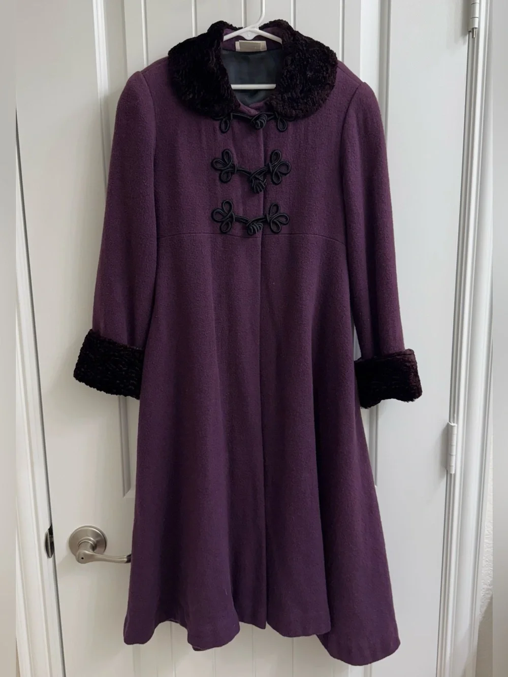 American Girl Girls Sugarplum Vintage Coat Faux Fur Trim sz 7